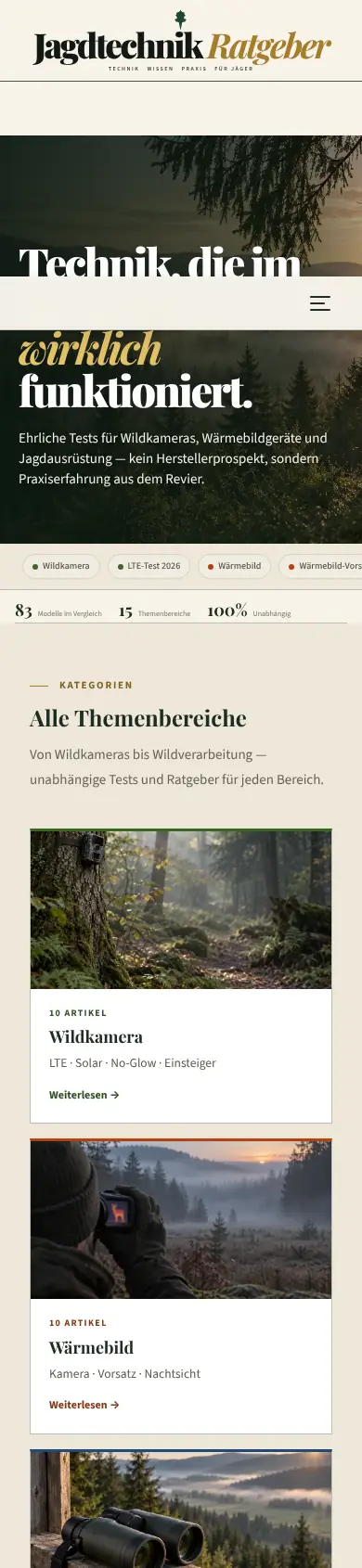 Jagdtechnik-Ratgeber am Handy